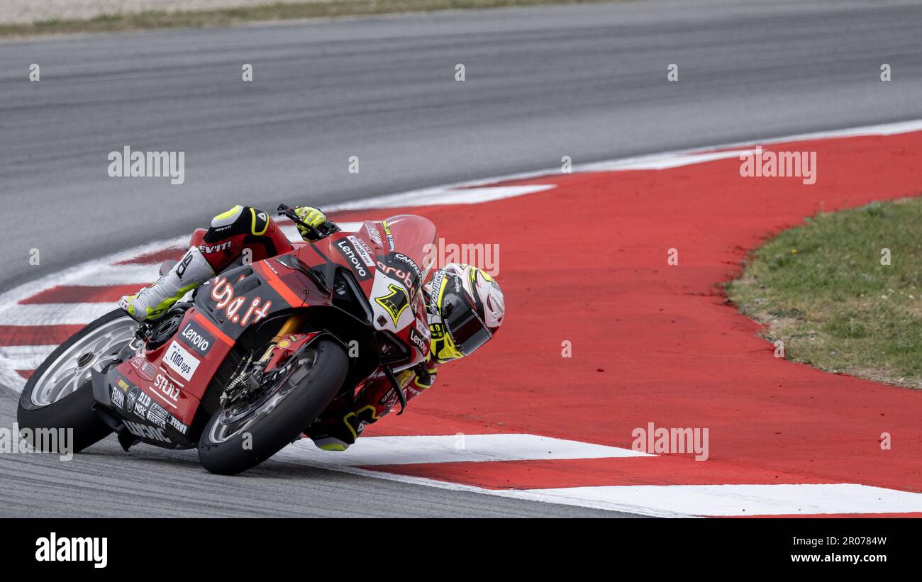 Barcellona, Spanien. 07. Mai 2023. Circuit de Barcelona-Catalunya, Barcellona, Spanien, 07. Mai 2023, Circuito di Barcellona, Barcellona - Spagna 3-5 maggio 2023 Race2 während der Prosecco DOC Catalunya Round FIM Superbike World Championship 2023 - Race2 - World Superbike - SBK Credit: Live Media Publishing Group/Alamy Live News Stockfoto