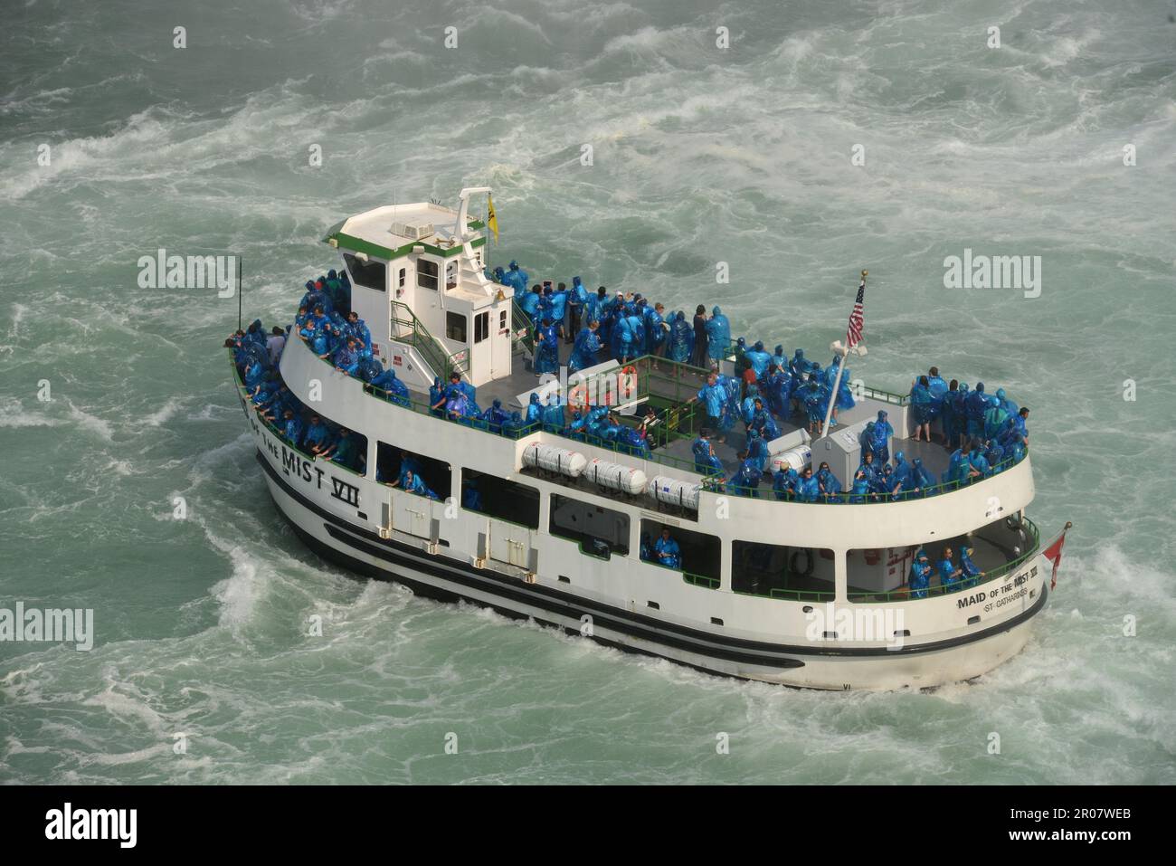 Ausflugsboot „Maid of the Mist“, Niagarafälle, Niagarafälle, Ontario, Kanada Stockfoto