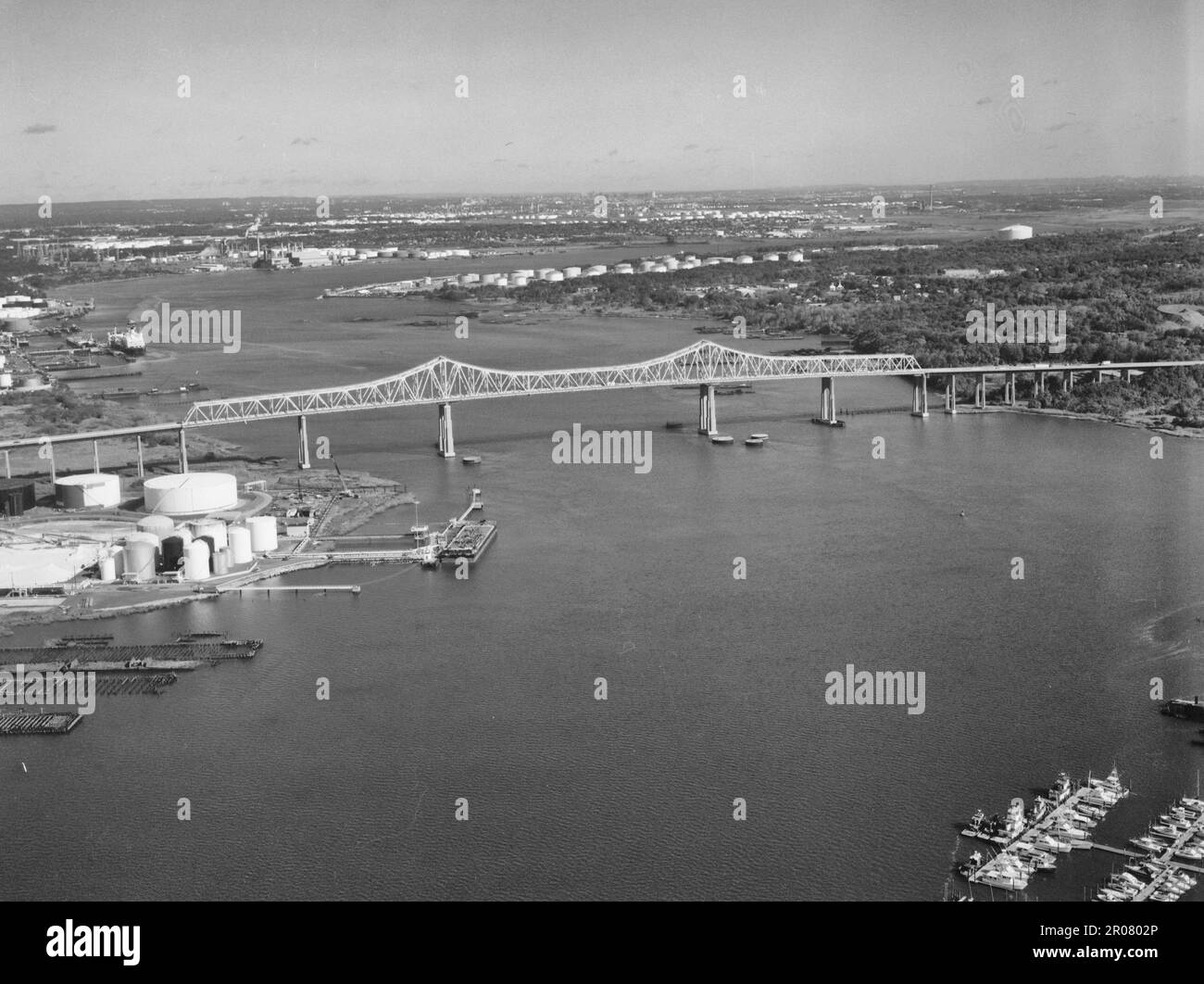 Perspektive Outerbridge Crossing Bridge Outerbridge Crossing Bridge, über Arthur Kill von New