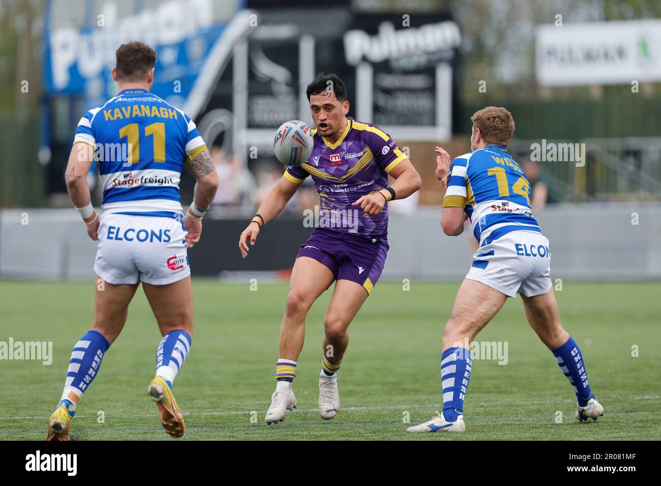 Newcastle, Großbritannien. 21. April 2023. Nikau Williams von Newcastle Thunder tritt am Sonntag, den 7. Mai 2023, beim BETFRED-Meisterschaftsspiel zwischen Newcastle Thunder und Halifax Panthers im Kingston Park in Newcastle an. (Foto: Chris Lishman | MI News) Kredit: MI News & Sport /Alamy Live News Stockfoto