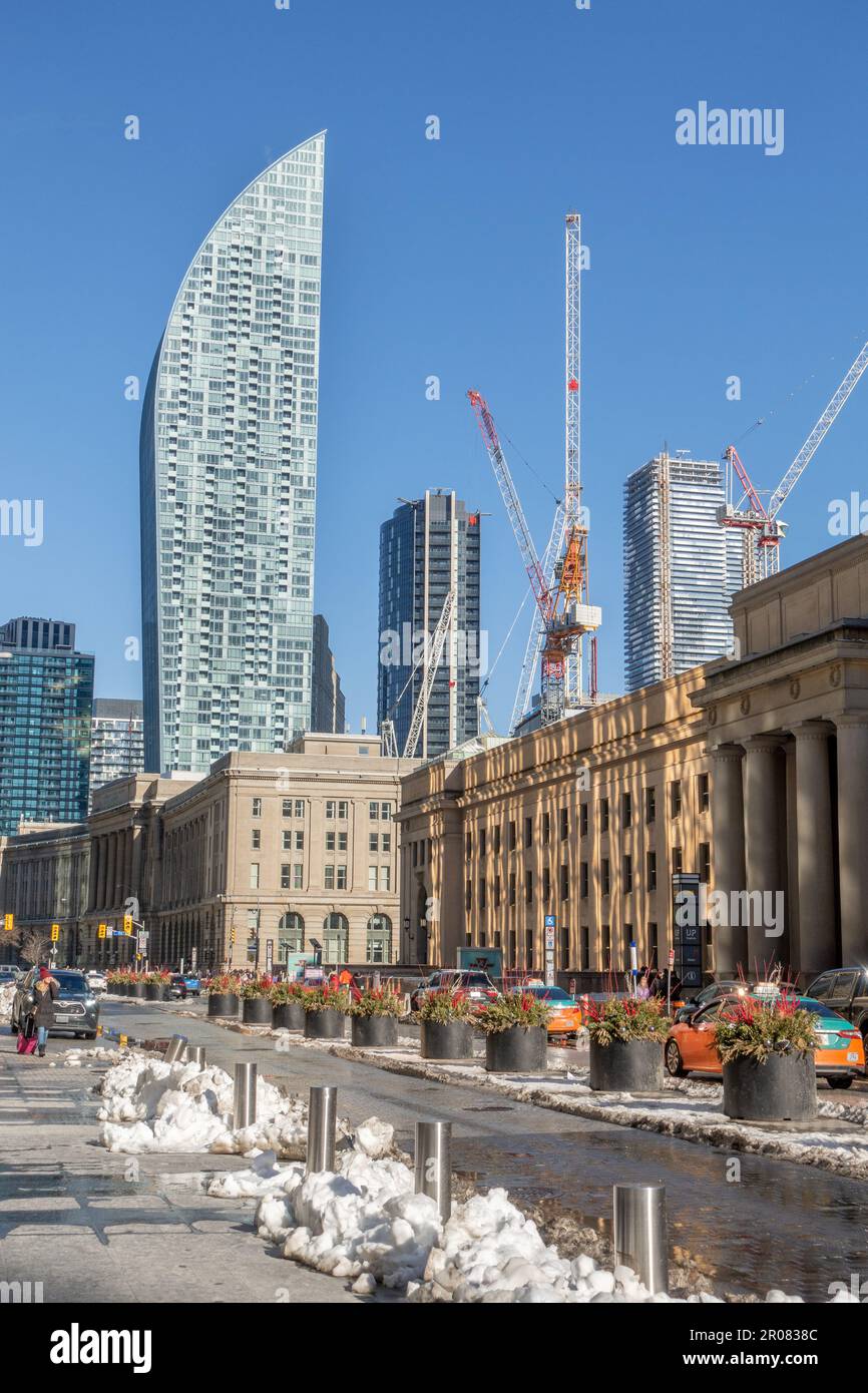 Der L Tower ist auch bekannt als Libeskind Tower Eine Wohnwohnung Wolkenkratzer in Downtown Toronto Kanada nahe Union Station, 8 The Esplanade Toronto Stockfoto