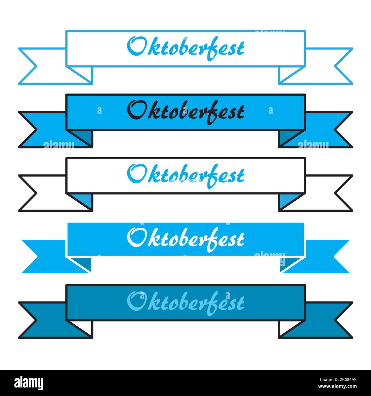 Oktoberfest einfach Banner in den bayerischen Farben. Vektor Stock Vektor