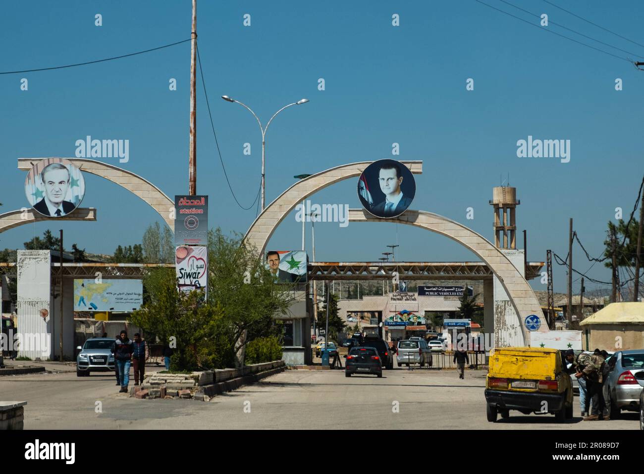 Libanesische Grenze, Syrien - Mai 2023: Die Syrische Libanesische Grenze Stockfoto