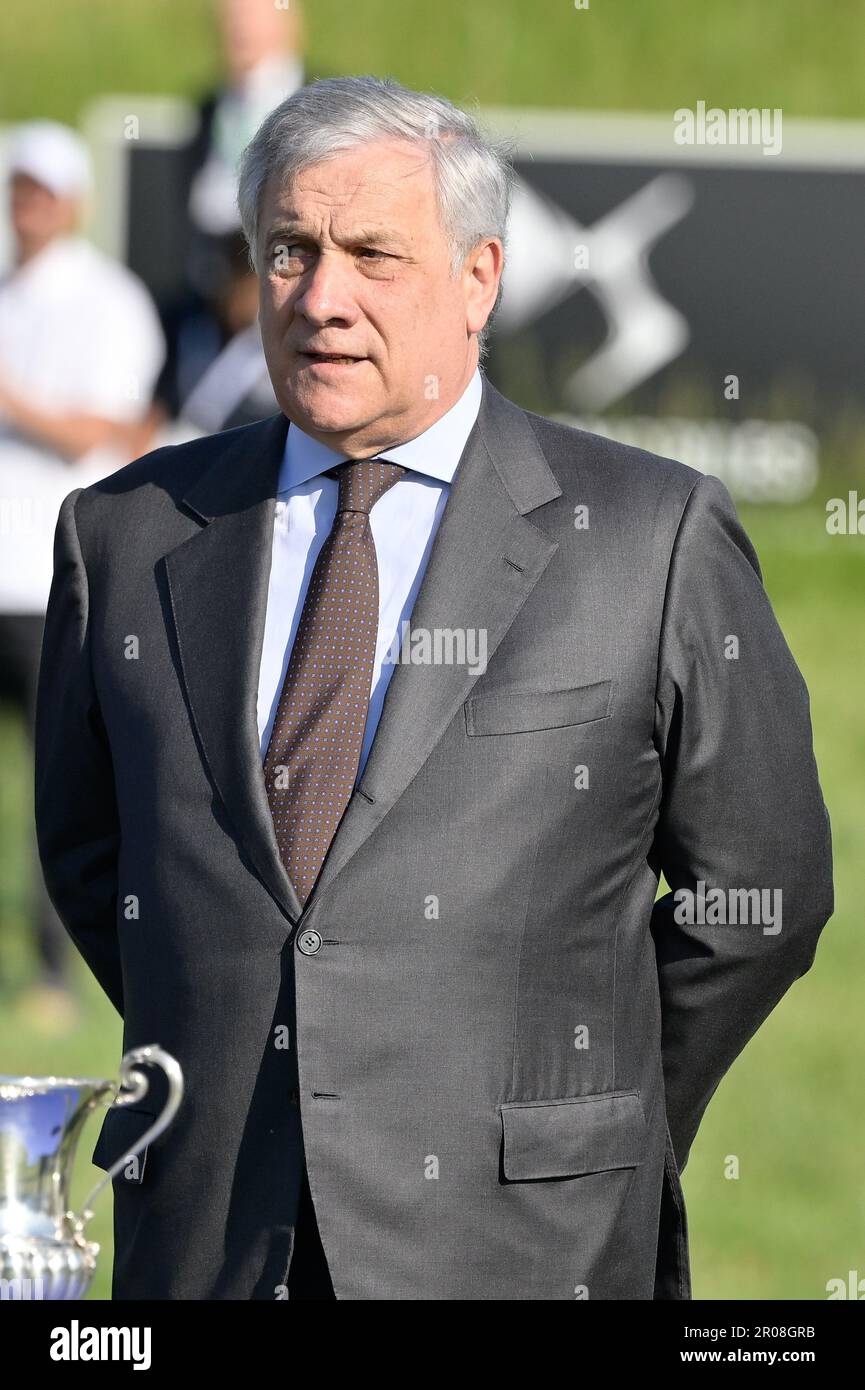 Rom, Italien. 07. Mai 2023. Antonio Tajani während der DS Automobiles 80° Italian Golf Open 2023 im Marco Simone Golf Club am 07. Mai 2023 in Rom, Italien. Kredit: Live Media Publishing Group/Alamy Live News Stockfoto