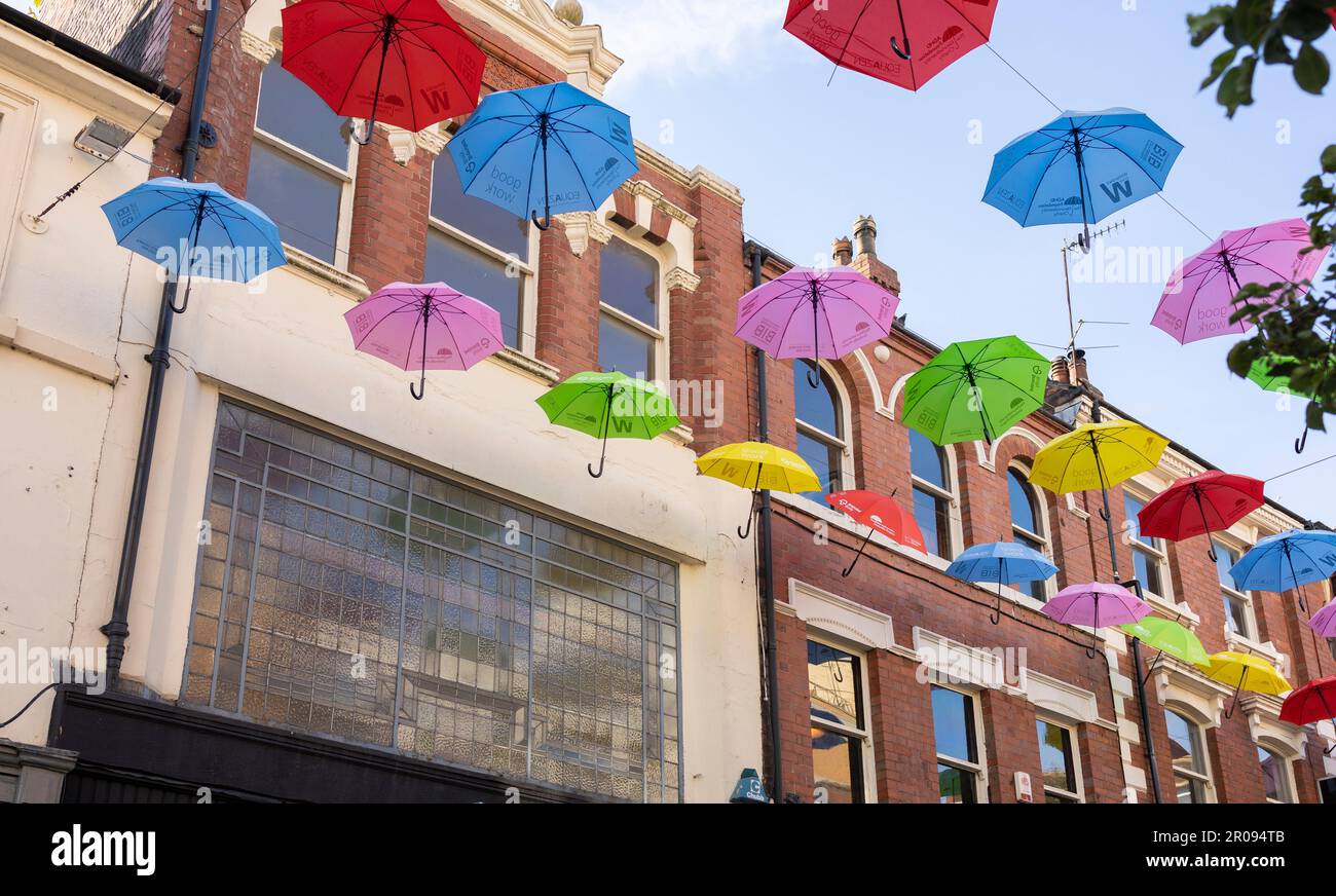 Hanley-Stoke-on-Trent, Staffordshire-Vereinigtes Königreich 14. Juli 2022The Umbrella-Projekt, Feiern von Neurodiversität und ADHD-Bewusstsein, Piccadilly Hanley Stockfoto