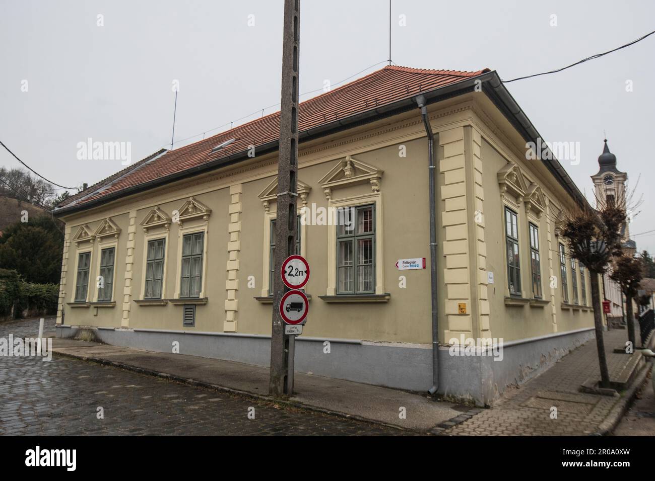Visegrad leere Straßen. Ungarn Stockfoto