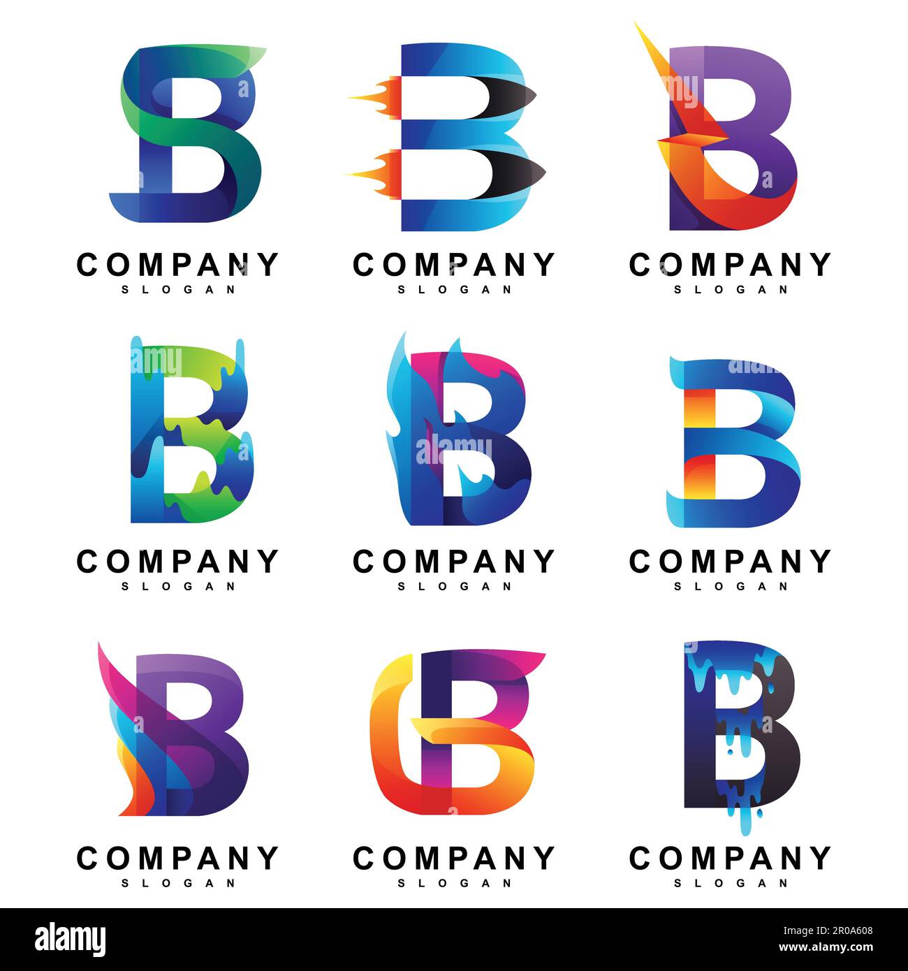 Farbenfroher Buchstabe b Logo Stock Vektor