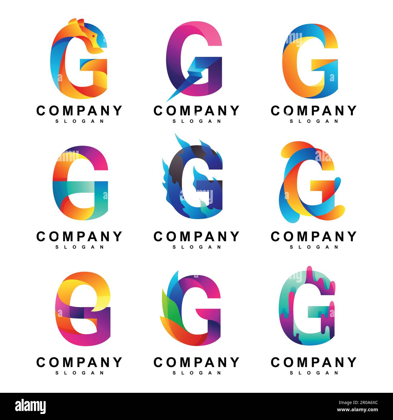 Farbenfrohes Logo mit Buchstabe g. Stock Vektor