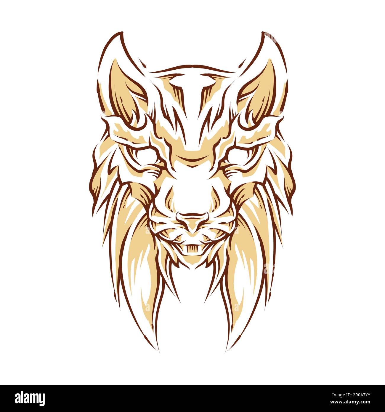 luchs Katzenkopf Farbvektordarstellung Stock Vektor