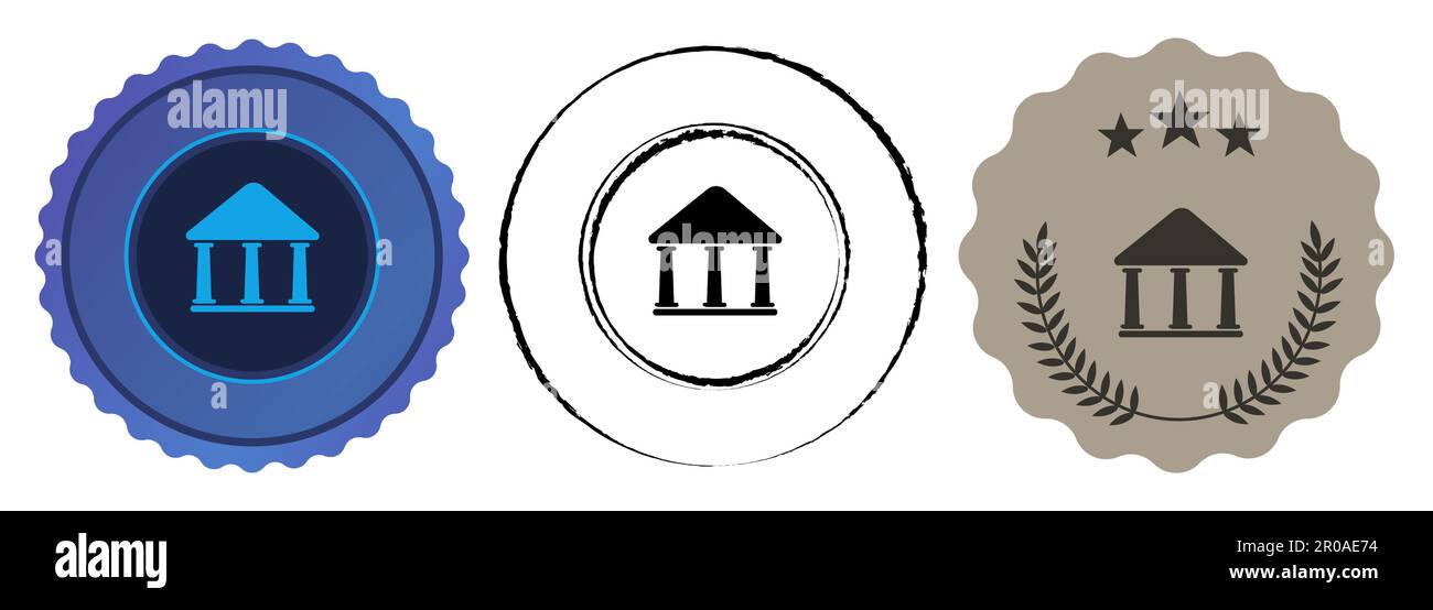 Law Banking Governance Museum Geschichtswettbewerb Goldmedaille Regierungsmeisterschaftspreis Bester Gewinner Wettbewerb Stock Vektor