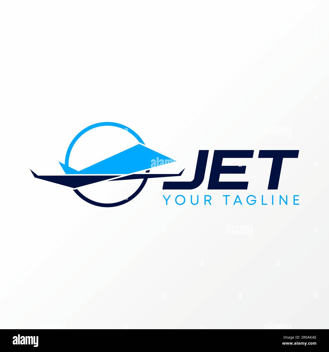 Logo Design Grafikkonzept kreativ Abstrakt Premium Free Vector Stock Side Flugzeug Jet Fast Flight in Circle Line. Im Zusammenhang mit Transporten Stock Vektor