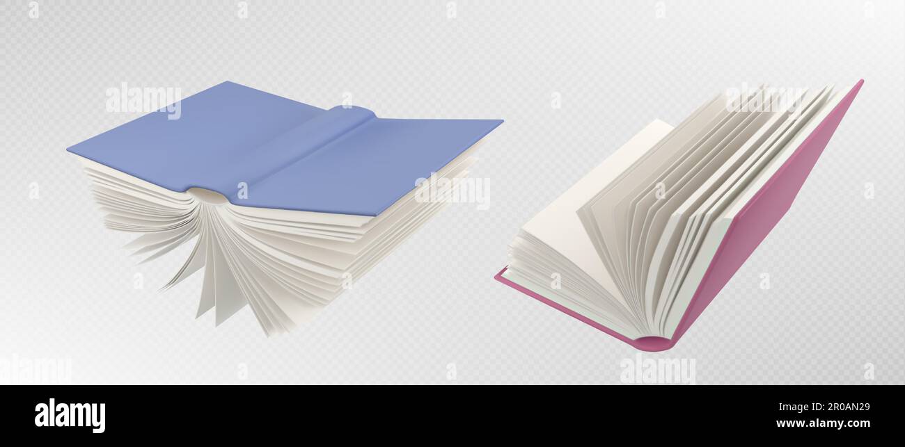 Offene Fliegenschülerzeitschrift, Vektordarstellung isoliert auf weißem Hintergrund. Veröffentlichen Sie eine neuartige Geschichte mit farbigem Einband nach dem Wind der Vorstellungskraft in der Buchhandlung. Bildungs-Traumdesign mit sauberem Textbereich. Stock Vektor