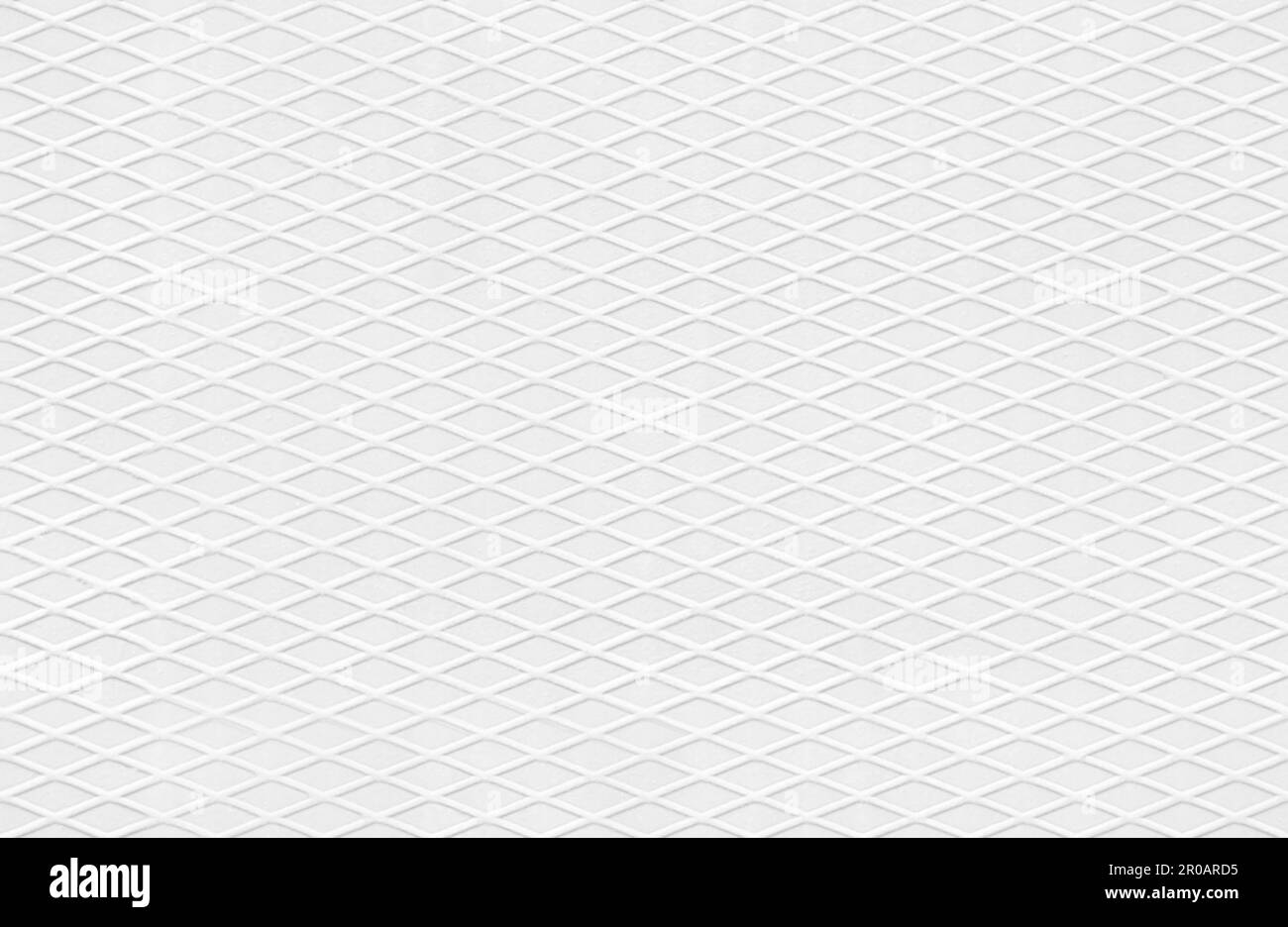 Weiße, nahtlose, lackierte Struktur aus Metall mit Rhombus-Muster für den Hintergrund Stockfoto