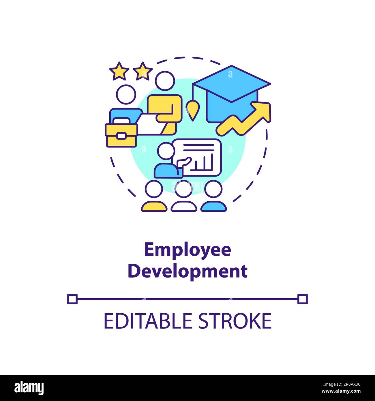 Symbol für das Konzept der Mitarbeiterentwicklung Stock Vektor