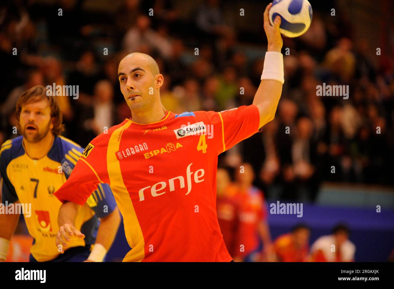 ROCAS COMAS Albert SPA Aktion.Handball Europameisterschaft in Norwegen. Spanien - Frankreich 26:27. 22.1.2008 Stockfoto