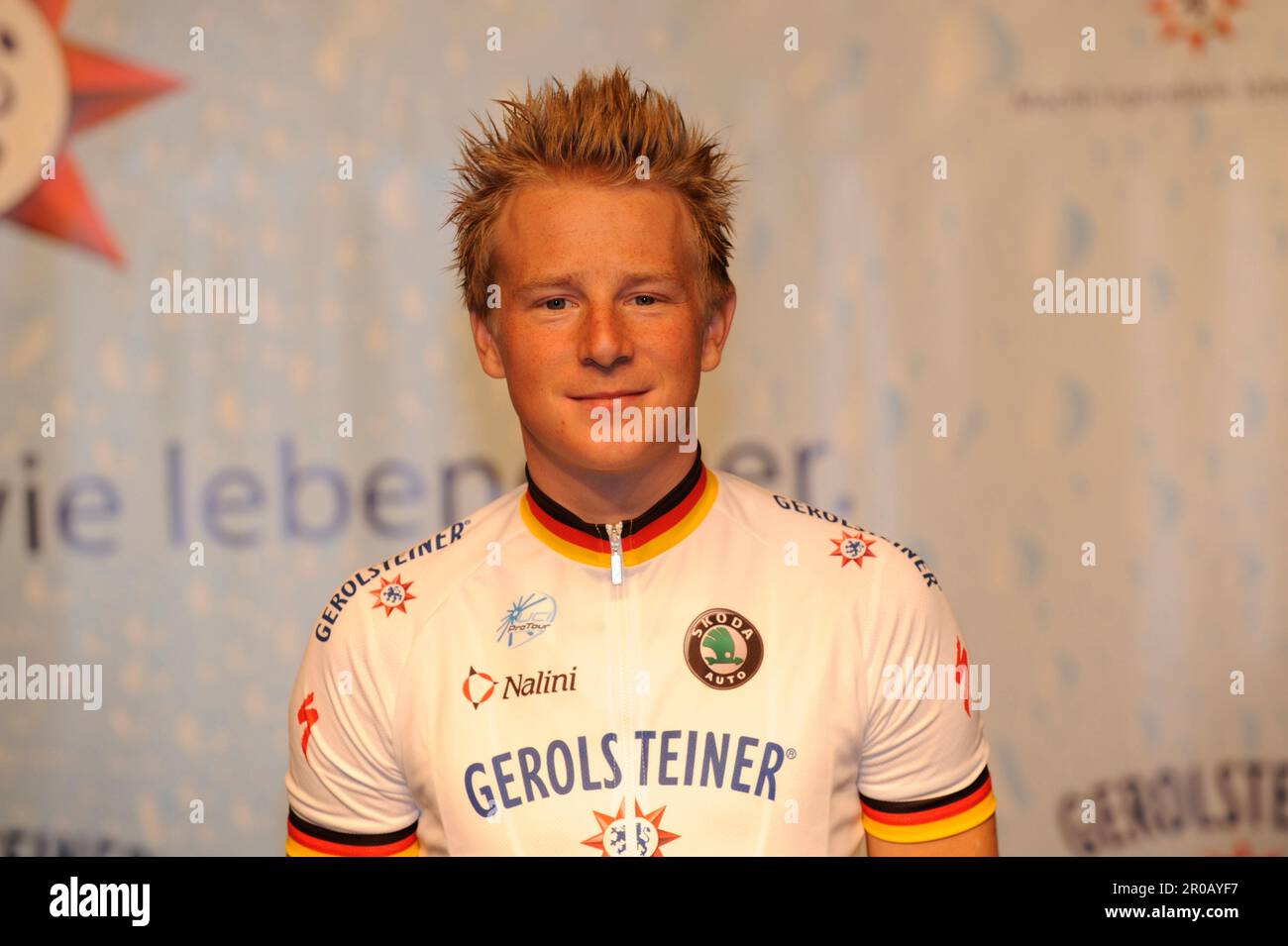 Fabian Wegmann, Porträt.Radsport, Teamvorstellung Team Gerolsteiner in Gerolstein am 15,1.2008. Stockfoto