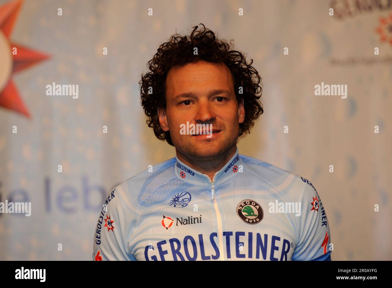 Peter Wrolich, Porträt.Radsport, Teamvorstellung Team Gerolsteiner in Gerolstein am 15,1.2008. Stockfoto