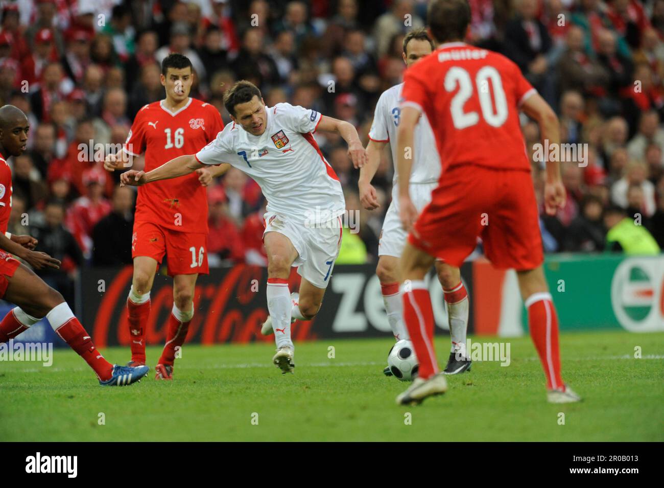 Libor Sionko (7) TCH Aktion Fußball Europameisterschaft Länderspiel, Schweiz - Tschechien 0:1 7.6.2008 Stockfoto