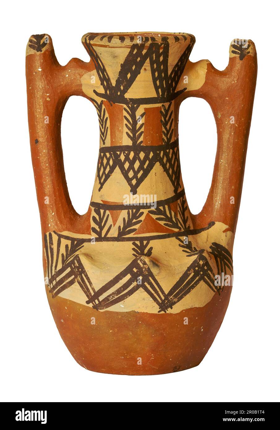 Amphora, klassische römische Amphora aus Nordafrika, isoliert auf weißem Hintergrund Stockfoto