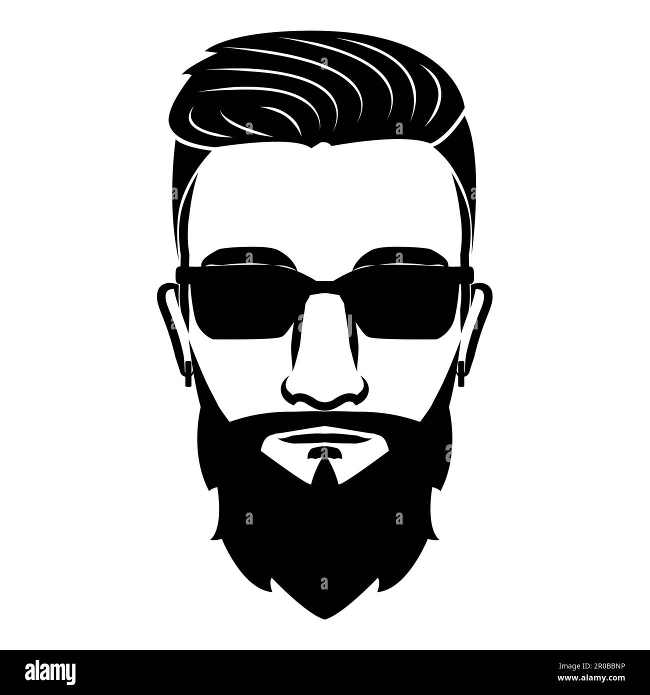 Linienzeichnung eines alten männlichen Gesichts. Gute Verwendung für Symbol, Icon, Avatar, Tattoo, T-Shirt-Design, Logo oder beliebiges Design Stock Vektor
