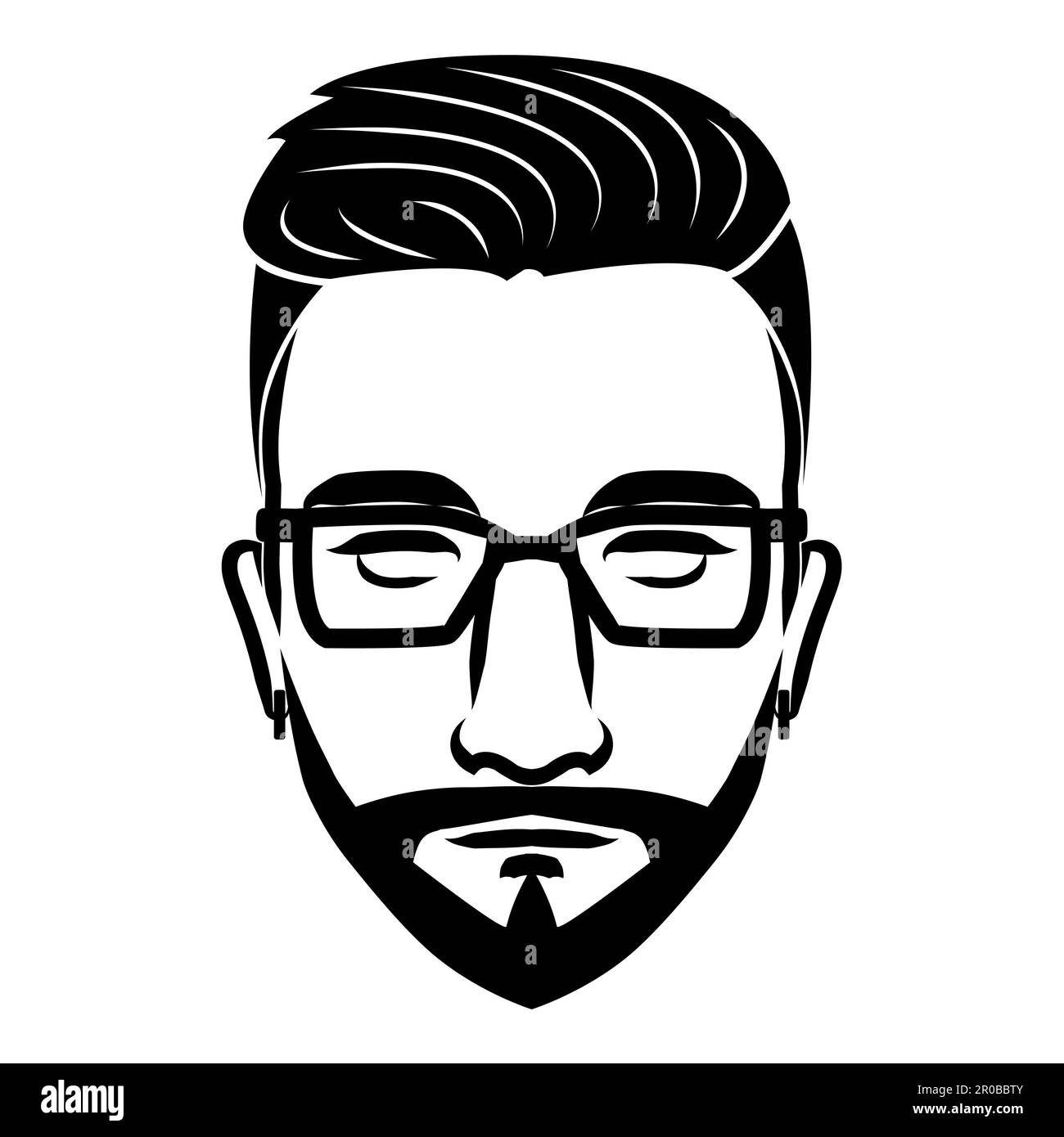 Linienzeichnung eines alten männlichen Gesichts. Gute Verwendung für Symbol, Icon, Avatar, Tattoo, T-Shirt-Design, Logo oder beliebiges Design Stock Vektor