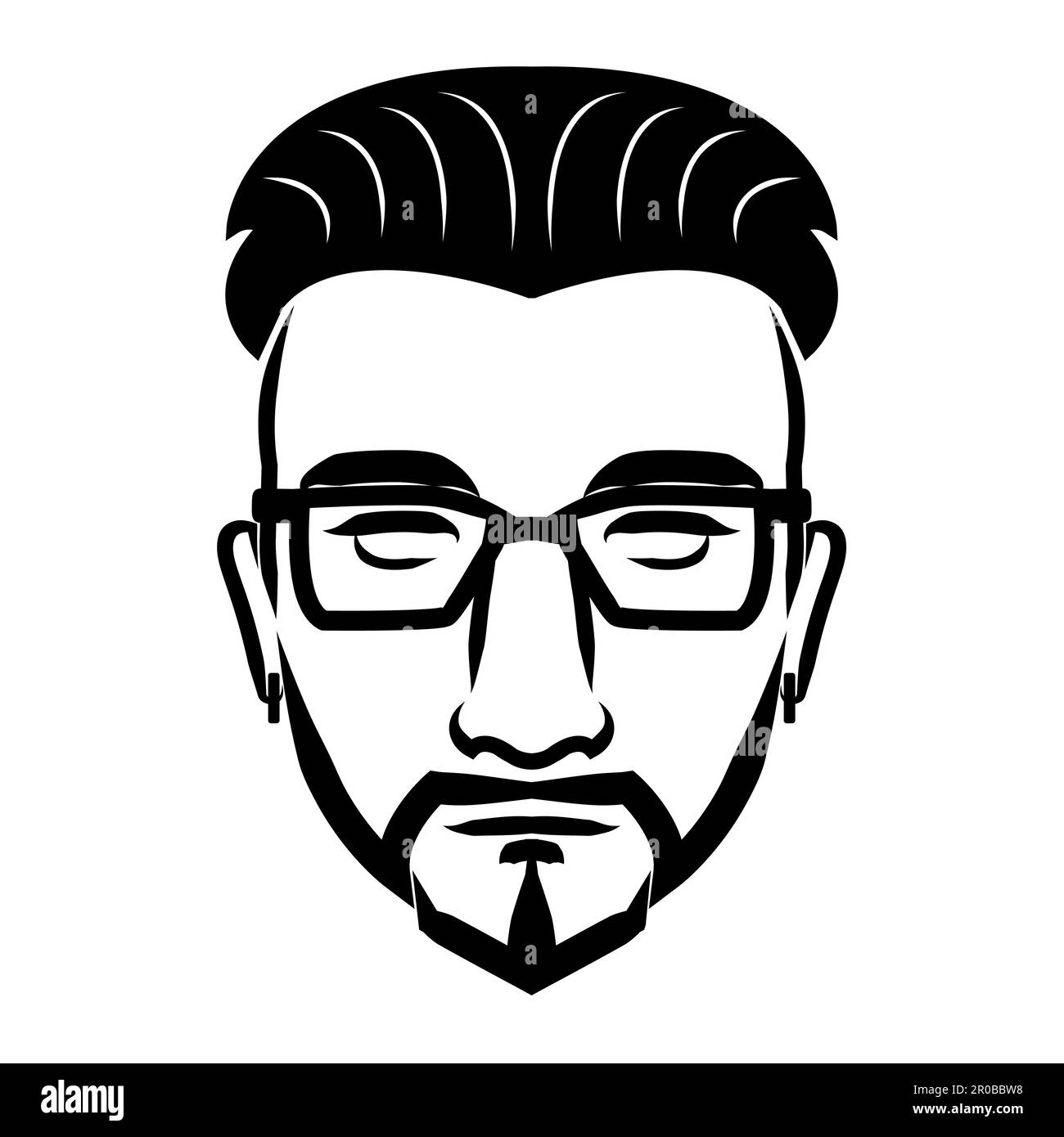 Linienzeichnung eines alten männlichen Gesichts. Gute Verwendung für Symbol, Icon, Avatar, Tattoo, T-Shirt-Design, Logo oder beliebiges Design Stock Vektor