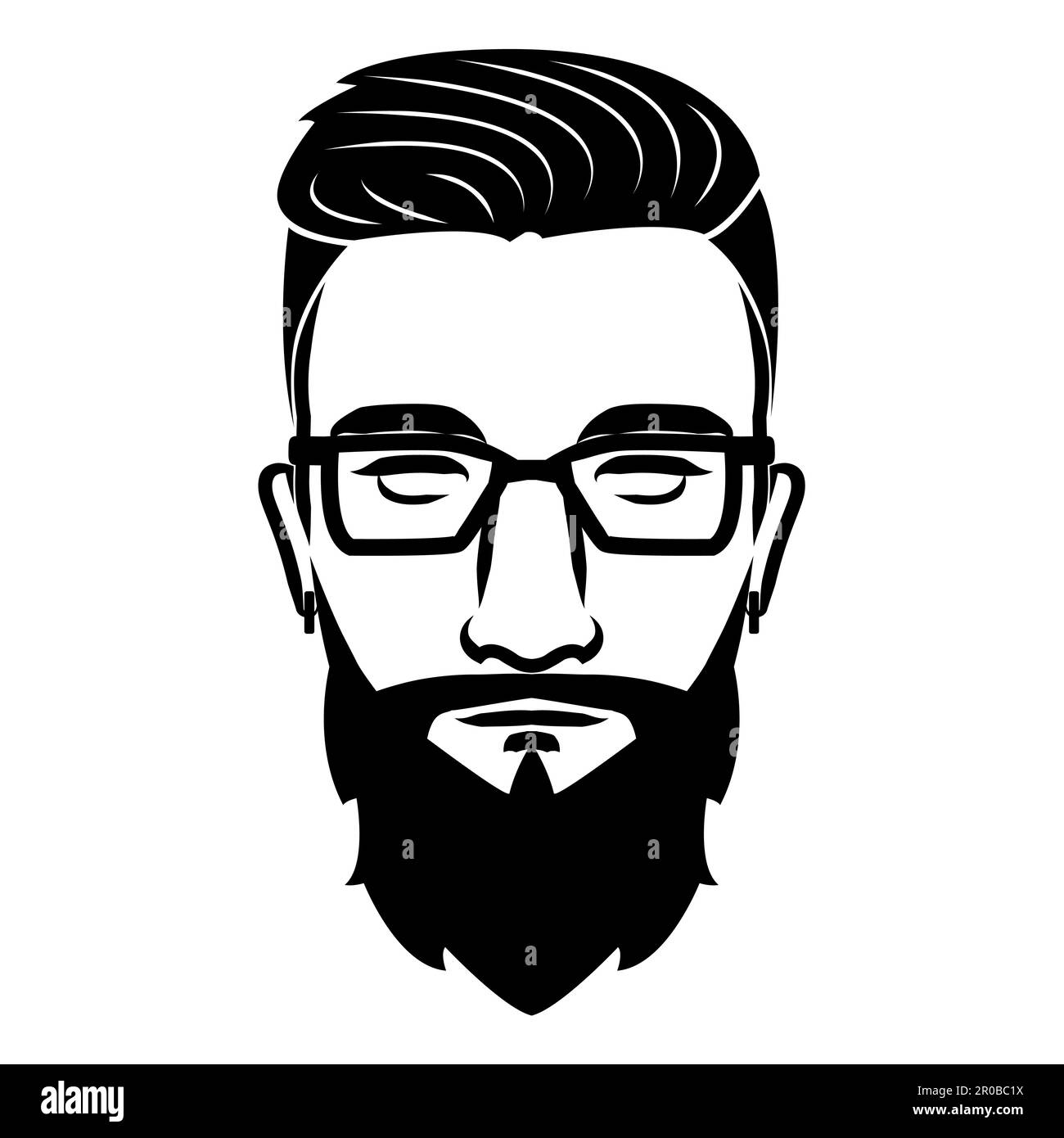 Linienzeichnung eines alten männlichen Gesichts. Gute Verwendung für Symbol, Icon, Avatar, Tattoo, T-Shirt-Design, Logo oder beliebiges Design Stock Vektor