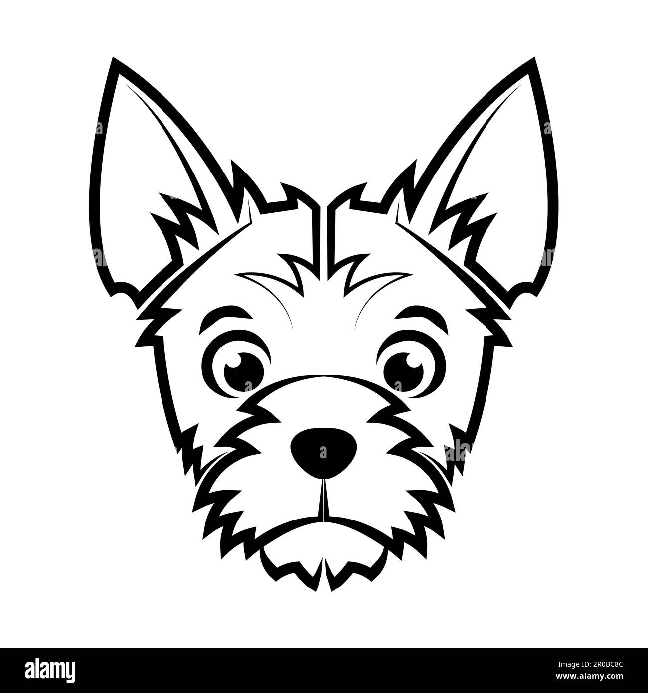Schwarz-weiße Linie Art des Terrier Hundekopfes gute Verwendung für Symbol Maskottchen Symbol Avatar Tattoo T-Shirt Design Logo oder andere Designs Stock Vektor