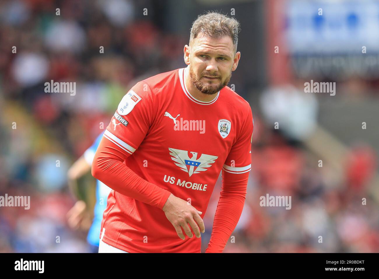 James Norwood #9 of Barnsley während des Spiels Barnsley gegen Peterborough in der Sky Bet League 1 in Oakwell, Barnsley, Großbritannien, 7. Mai 2023 (Foto: Alfie Cosgrove/News Images) Stockfoto