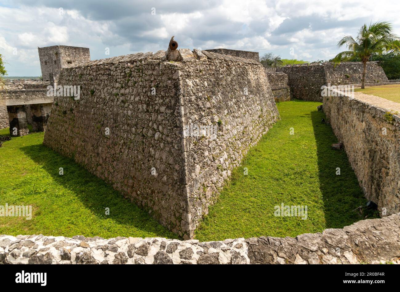 Spanische Kolonialfestung, Fort de San Felipe, Bacalar, Quintana Roo, Yucatan-Halbinsel, Mexiko Stockfoto