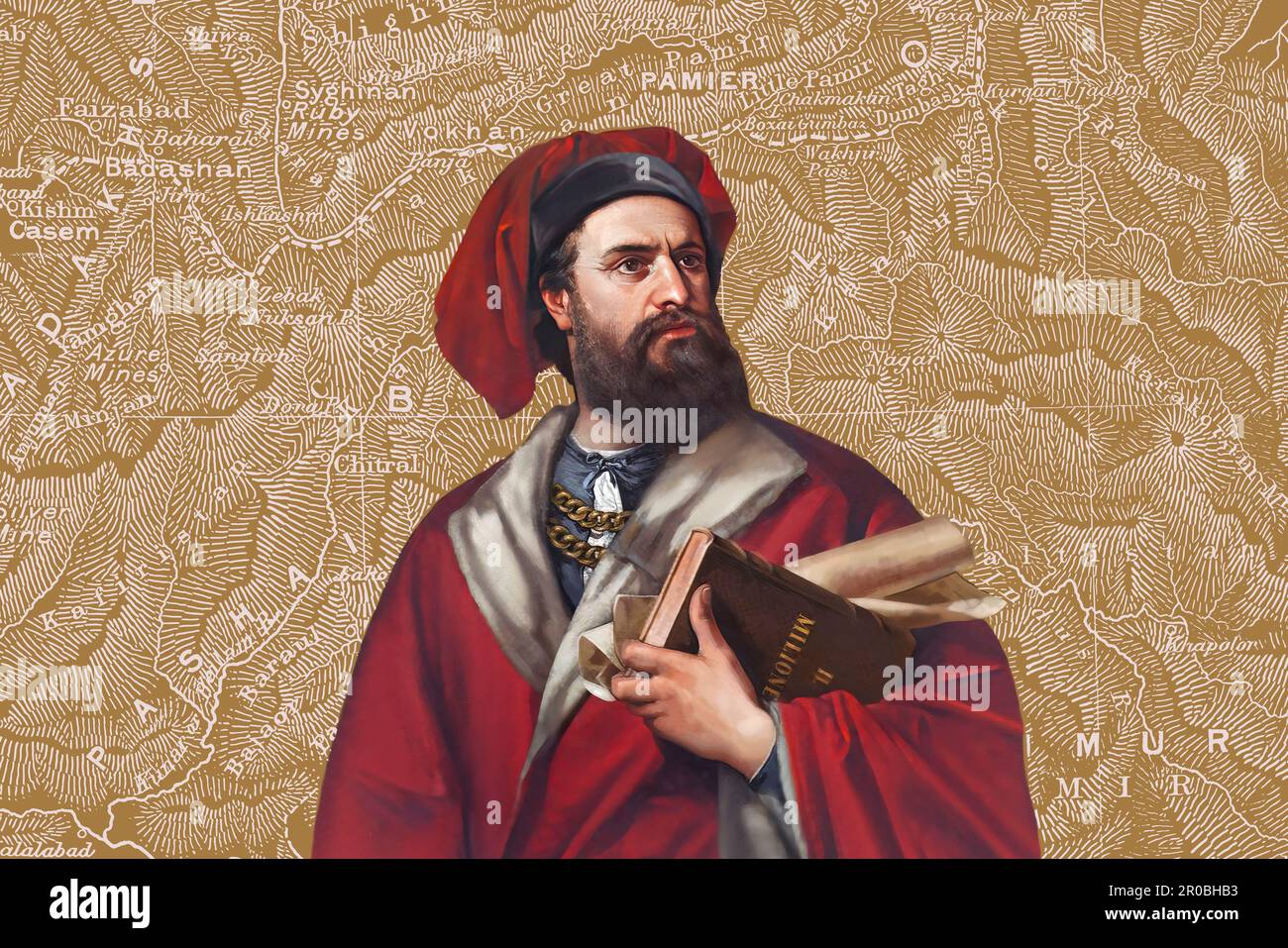 Seidenstrasse karte marco polo Fotos und Bildmaterial in hoher