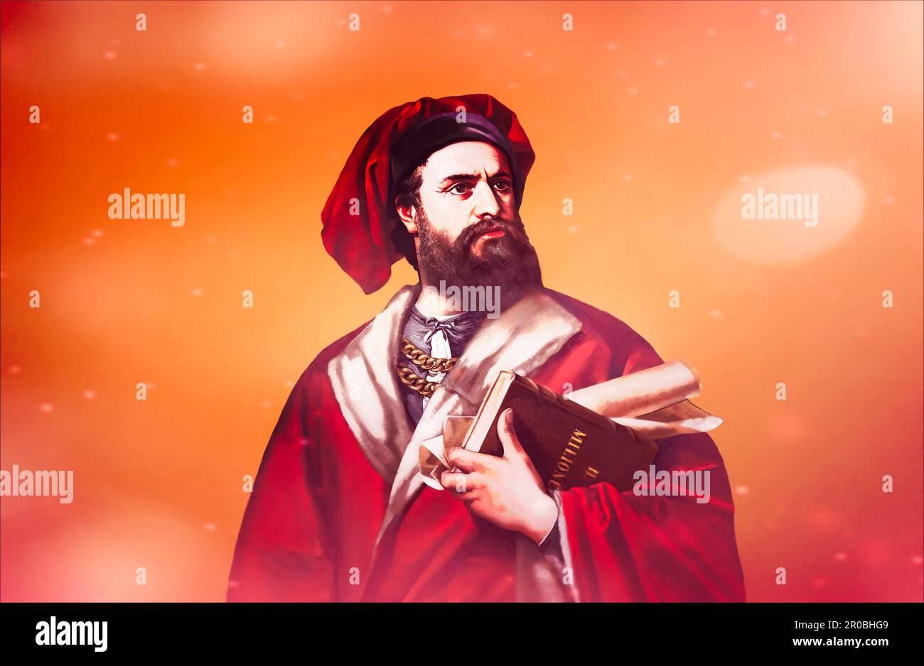 Marco Polo, c. 1254–1324, italienischer Händler, Forscher und Autor, digital bearbeitet Stockfoto