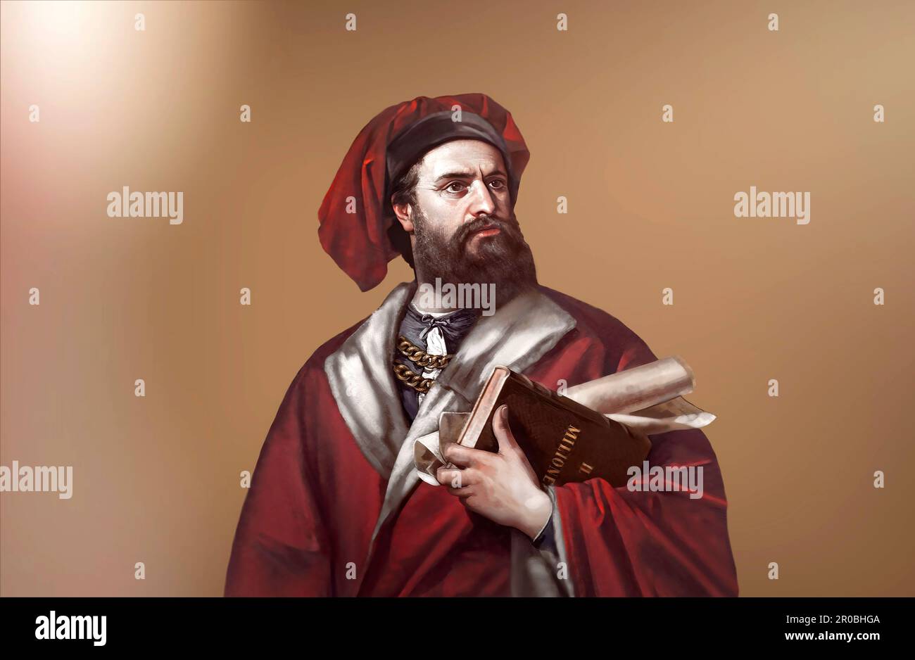 Marco Polo, c. 1254–1324, italienischer Händler, Forscher und Autor, digital bearbeitet Stockfoto