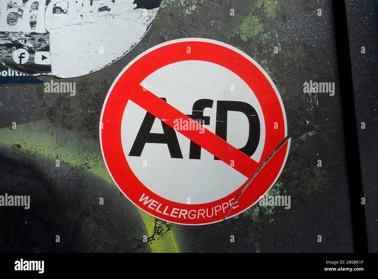 Aufkleber, AfD verboten, Berlin, Deutschland Stockfoto