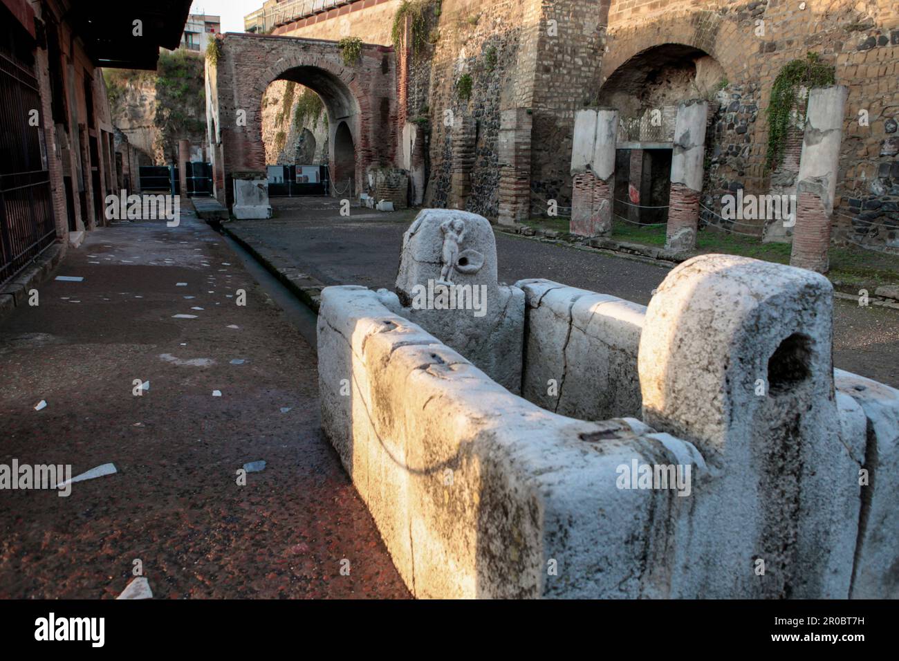 Die römische Stadt Herculaneum, bedeckt vom Ausbruch des Vulkans Vesuv im Jahre 79 v. Chr. Stockfoto