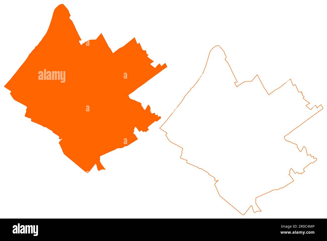 Westland municipality (Kingdom of the Netherlands, Holland, South Holland oder Zuid-Holland Province) Karte Vektordarstellung, skizzierte Karte Stock Vektor