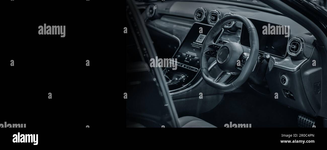 Kfz-Lüftungssystem und Klimaanlage - Details und Bedienelemente des modernen Autos Stockfoto