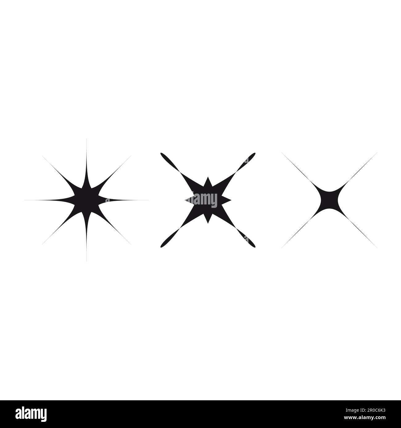 Schweizer bauhaus Y2K brutalistische Elemente. Abstrakte geometrische Formen, zeitgenössische Sternfigur. Vektor-memphis-Design, primitives Elementset Stock Vektor