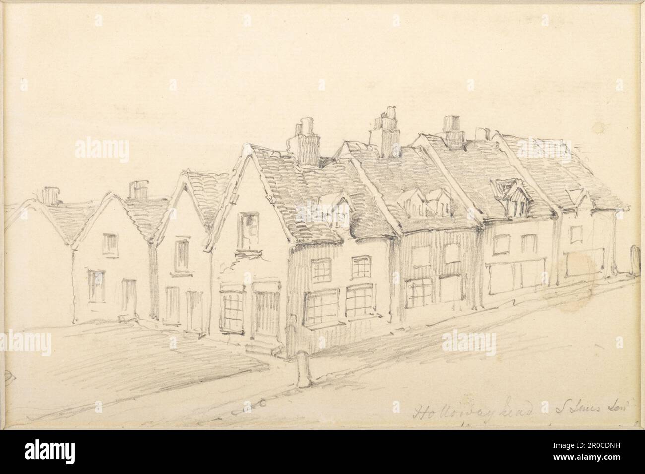 Topographische Ansicht von Birmingham.Bleistiftzeichnung... Hütten In Holloway Head, Birmingham. Von Samuel Lines Snr Stockfoto