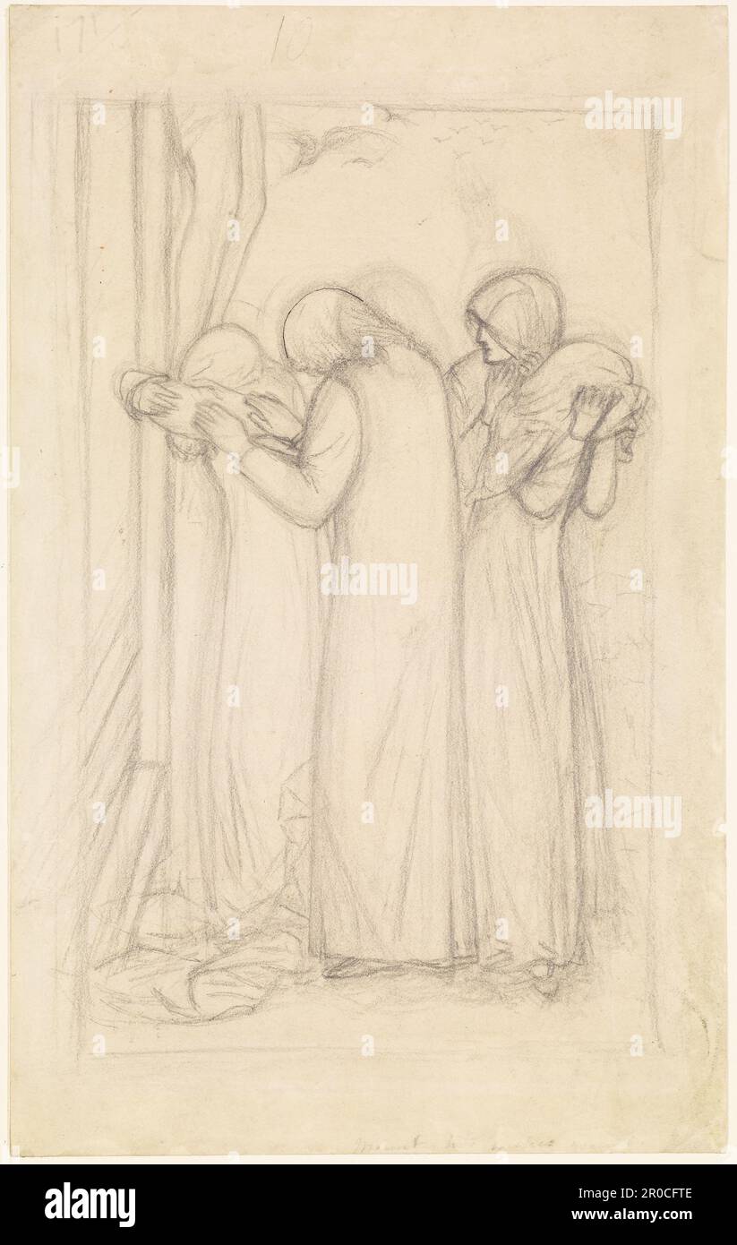 Die Marys und St. John am Fuße des Kreuzes, 1852. Künstler: Gabriel Dante Rossetti Stockfoto