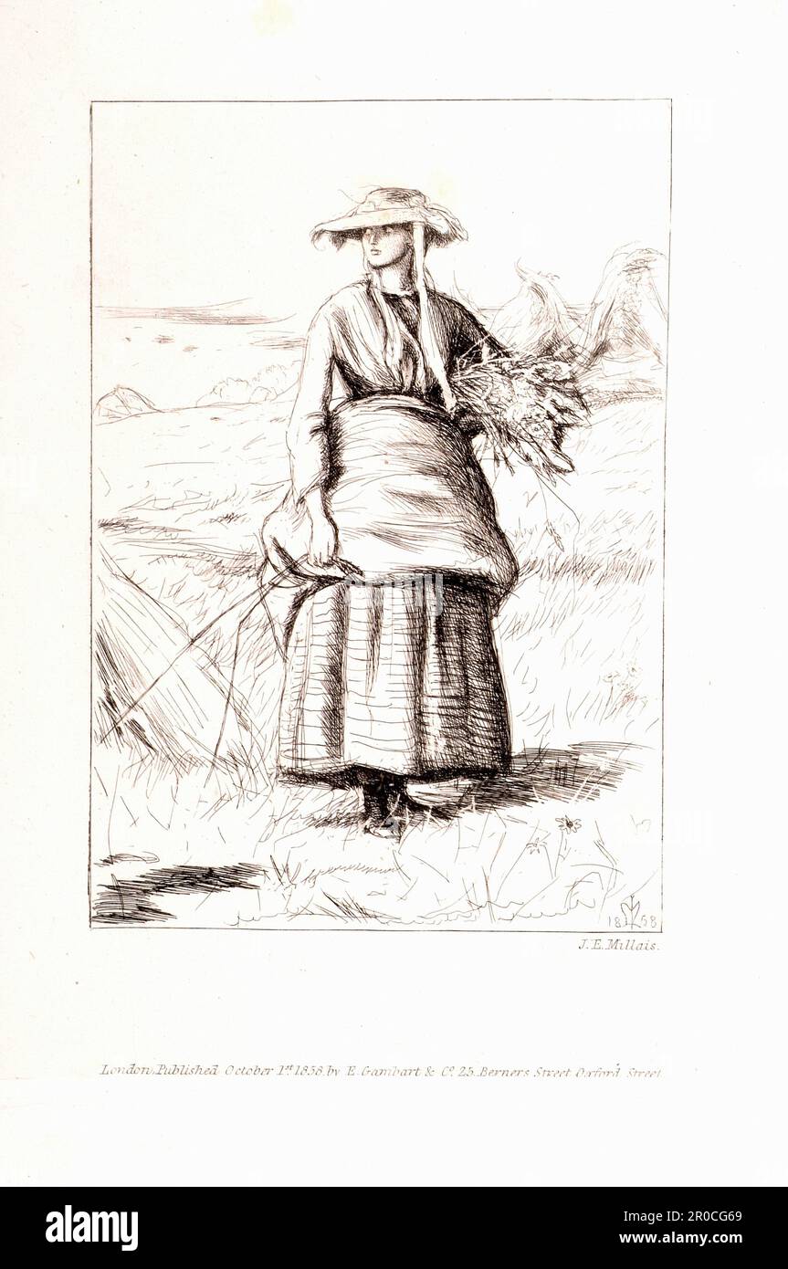 Passagen aus den Gedichten von Thomas Hood - Ruth, 1858. John Everett Millais (d.1896) Stockfoto