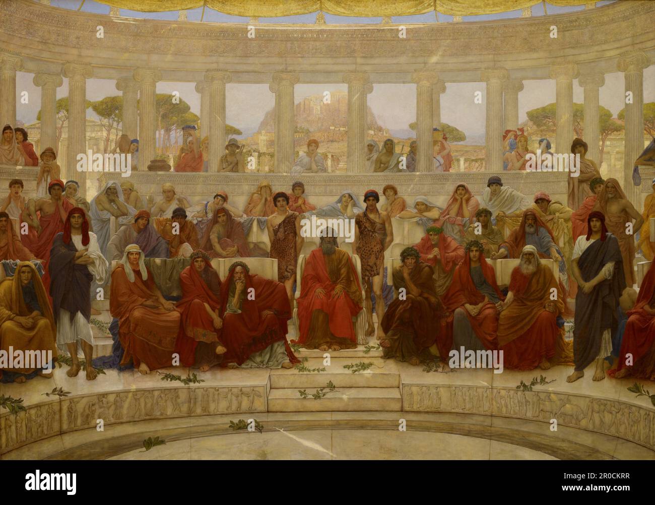 Eine Audienz in Athen während Agamemnon von Aeschylus, 1884. Von Sir William Blake Richmond Stockfoto