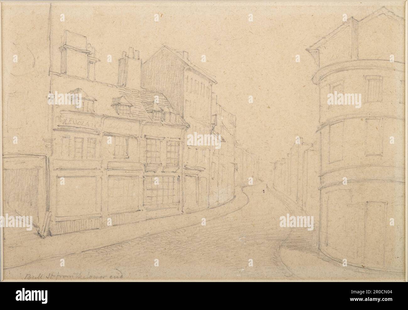 Topographische Ansicht von Birmingham.Bleistiftzeichnung... Bull Street von High Street, Birmingham, 1835 c. von Samuel Lines SNR Stockfoto