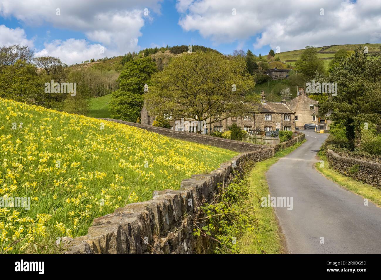 07.05.23 Marsden, West Yorkshire, Großbritannien. Cottages nahe zu Marsden in West Yorkshire Stockfoto