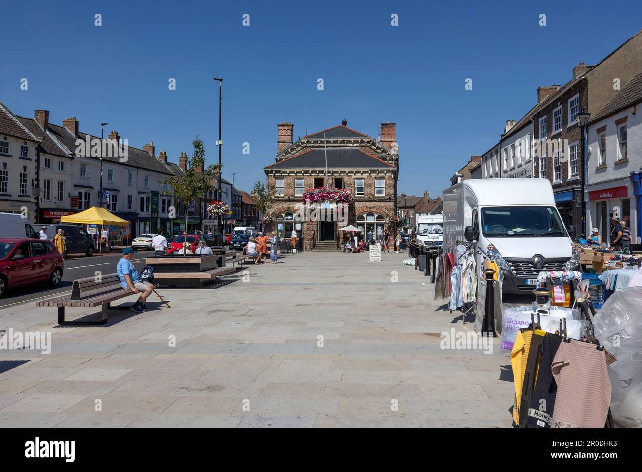 Northallertons New Pedestrianised High Street, North Yorkshire. Stockfoto