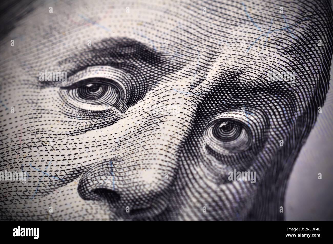 Benjamin Franklin Gesicht auf die US $100 Dollar-Schein. Zusätzliche Nahaufnahme Stockfoto