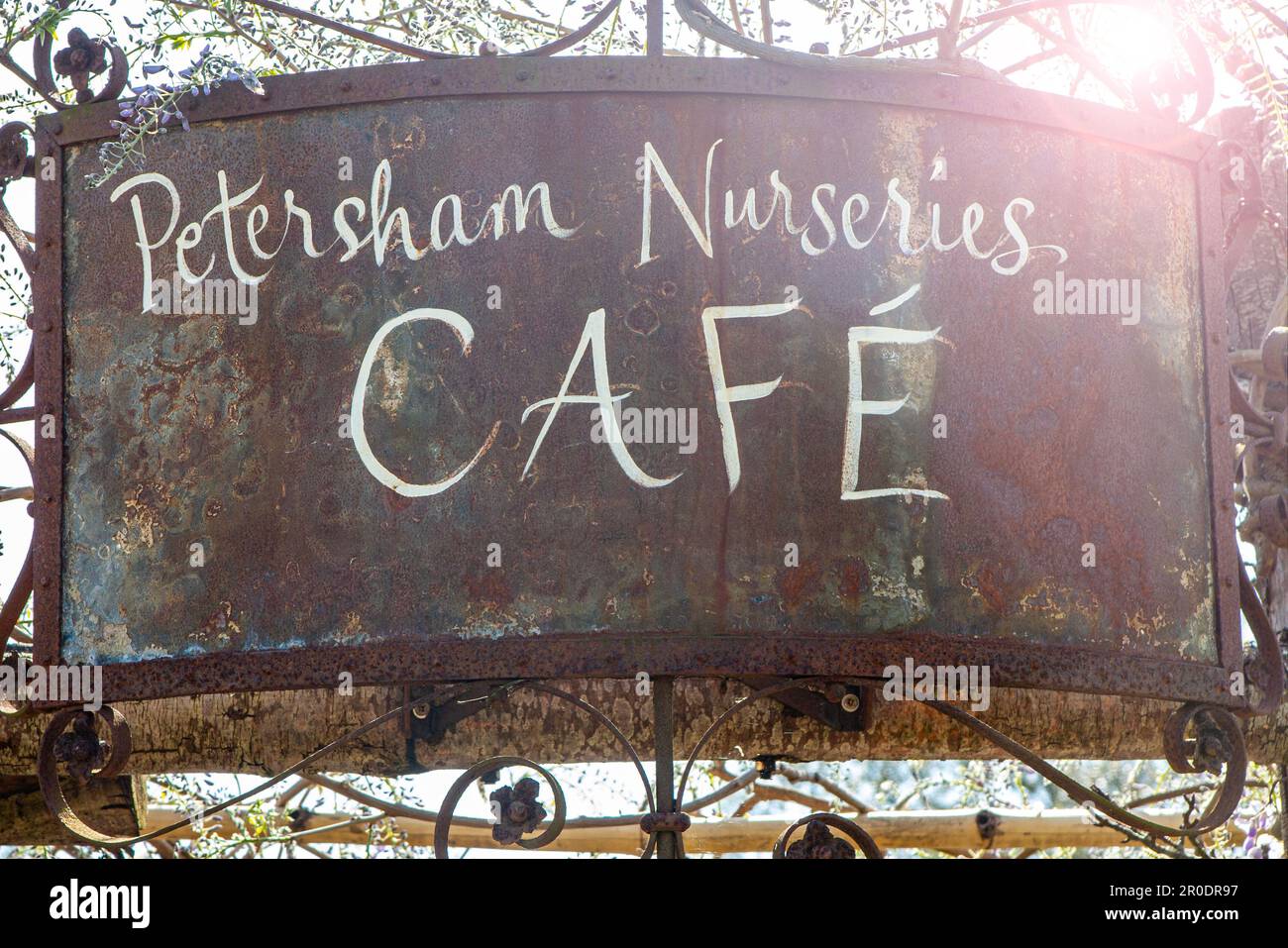 Petersham Nurseries Café-Schild Stockfoto