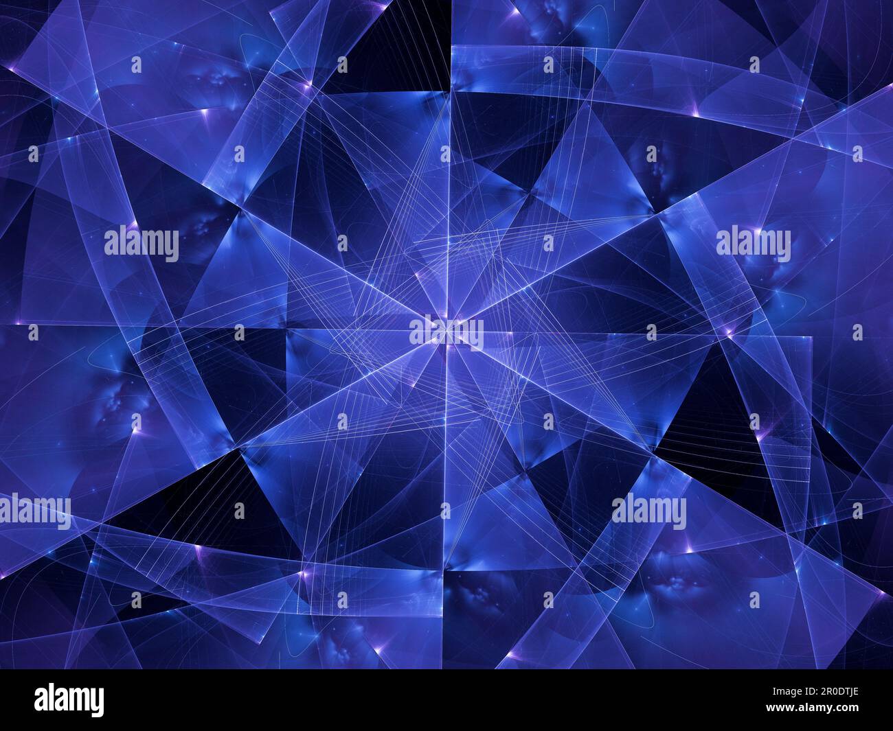Blau leuchtende Quantenkommunikation, computergenerierter abstrakter Hintergrund, 3D-Rendering Stockfoto