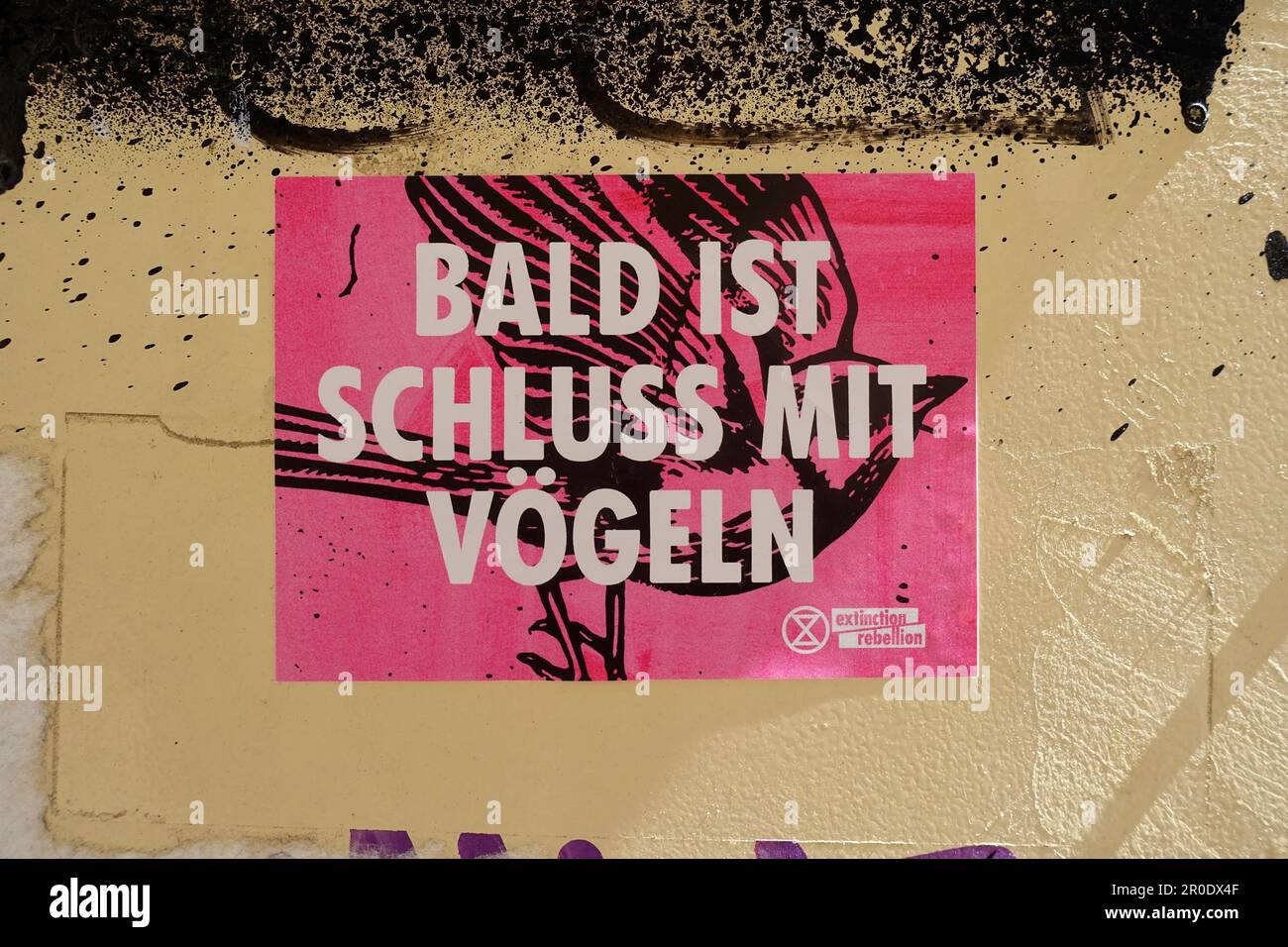 Ampel Mast, mit vielen Schichten von Aufklebern, Werbung  Gebrauchsinformation eingefügt über, Friedrichshain, Berlin Stockfotografie  - Alamy