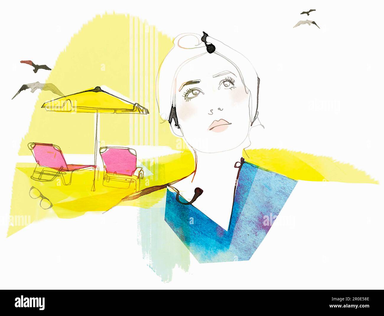 Ein Beispiel für eine Versicherung im Urlaub Stockfoto